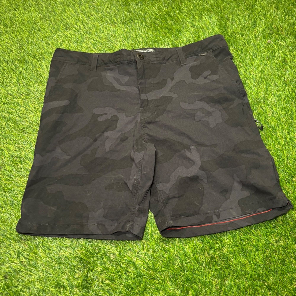 686 Everywhere Featherlight Shorts Mens 34 Black Camo Technical Stretch KCRGNS20